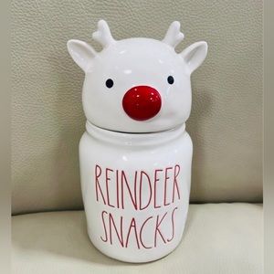 Rae Dunn REINDEER SNACKS canister